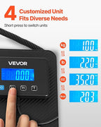 VEVOR Digital Postal Scale, 0.35 oz/3.5 oz Dual Accuracy, 440 lbs Commercial Weight Scale with Hold/Tare Function & LCD Display, Fit for Packages, Postage, Luggage, Battery & Charging Cable Included