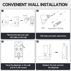 27oz (800 ml) Manual Wall Mounted Soap Dispenser, Ideal for Commercial Bathrooms Restaurants Hotels, Use with Liquid Hand Soap Shampoo, ABS Black