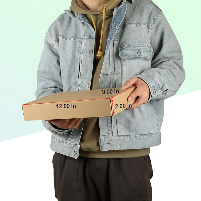 MEBRUDY 12x9x2 Inches Shipping Boxes Pack of 25, Small Corrugated Cardboard Box for Mailing Packing Literature Mailer
