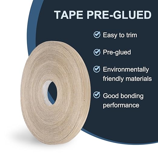 PATIKIL White Oak Edge Banding, 1 Inch x 250 ft Wood Veneer Tape Pre-glued Flexible Plywood Edge Banding with Hot Melt Adhesive for Furniture Restoration