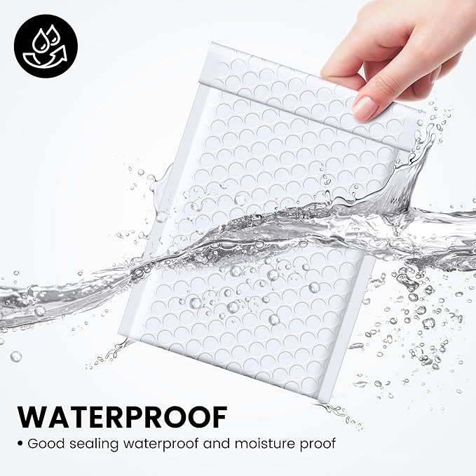 Fuxury Bubble Mailers 4x8 Inch 500 Pack Padded Envelopes Usable Size 4x7" Thick Mailing Envelopes Bubble Opaque Padded Mailers Shipping Bags for Mailing Jewelry Makeup Small Business White