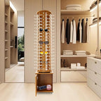 Sunglasses Display Stand, 90 Pairs Wooden 360° Rotating Sunglass Eyeglass Holder Organizer, Glasses Hanger Storage Rack for Retail Commercial Display, L16.9*W14.2*H66.1in, Brown