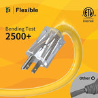 PLUGTUL 12 Gauge Extension Cord 100 Ft, Heavy Duty Outdoor Extension Cord Waterproof Lighted End SJTW, 3 Prong Grounded Plug for Safety, 15A 1875W, ETL Listed, Great for Garden and Home, Yellow