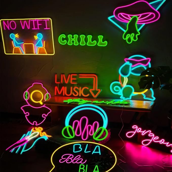 Custom Neon Sign Personalised Neon Signs for Wedding Parties Business Wall Decor Custom Neon Signs Images Neon Lighting Customized