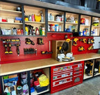 OmniWall Modular Metal Pegboard System, 16x48 inches, Steel Construction, Wall-Mounted Tool Storage (Orange, Horizontal)