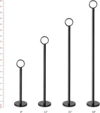New Star Foodservice 27709 Ring-Clip Table Number Holder/Number Stand/Place Card Holder, 8-Inch, Set of 12, Black Finish