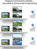 Portable Dual Monitor 18.5" 100Hz FHD 1080P Stacked Monitor, Dual Vertical Displays for Coding/Gaming/Trading, USB-C Mini HDMI Laptop Screen Extender(No Driver Needed)