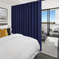 Hiasan Patio Sliding Room Divider Door Curtains - Extra Wide Privacy Room Thermal Insulated Blackout Curtain with Back Tab & Rod Pocket for Bedroom Partition(100 x 108 Inches, Navy Blue)