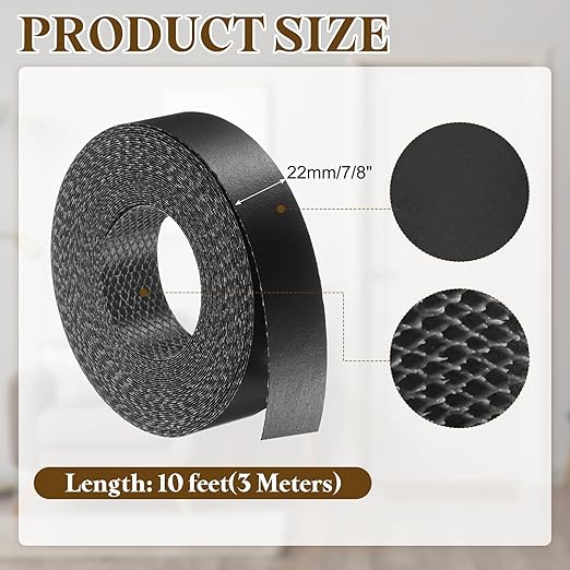 uxcell Black Edge Banding Tape, 7/8 Inch x 10ft Pre-Glued Flexible Veneer Edge Edging Strips Wood Tape for Cabinet Repair and Furniture Restoration