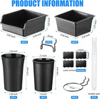 Sieral 64 Pieces Pegboard Bins Pegboard Cups with Hooks and Loops Peg Hooks Assortment Organizer Accessory for Organizing Accessories Tools Storage Office Workshop Garage Workbench (Black)