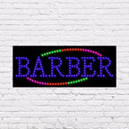 LED Barber Sign for Retail Business Displays |Advertising Electronic Light Up Sign for Windows Walls |11"H x 27"W x 2"D