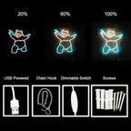 Panda Neon Sign with Gun Panda Light Up Sign for Room Wall Decor, Man Cave Decor Birthday Holiday Gift