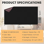 Marine Carpet - 6 FT x 10 FT Black Indoor Outdoor Rug (0.2" Thick) with Water-Proof TPE Backing, Non-Slip Outdoor Marine Carpet Roll for Home, Patio, Porch, Deck