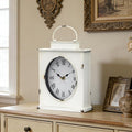 MODE HOME Vintage Mantel Clock with Distressed Finish, Antique Style Battery Operated Metal Decorative Table & Mantel Clock for Living Room Fireplace, Large Decorative Desk & Shelf Clocks for Home