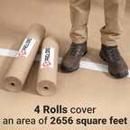 48" x 1992" (166’) Brown Rosin Paper Roll (Pack of 4) - Made in USA Thick Heavy-Duty 7 mil Masking Paper for Surface Protection from Paint, Dust, Foot Traffic - Paint Floor Covering