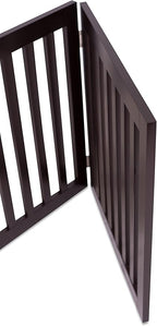 INTERNET'S BEST Dog Gate Indoor Freestanding Pet Barrier, Folding Wood Dog Fence, Extra Wide Doorway Puppy Gate, Indoor Animal Privacy Panel, Wooden Cat Fence - 4 Panel - 24", Espresso