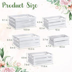 Soaoo 5 Pcs Decorative Nesting Wooden Crates for Storage Display 5 Size Large Small Rustic Wood Decorative Storage Crates with Handle Farmhouse Crate Box Container Made from Pine(Vintage White)
