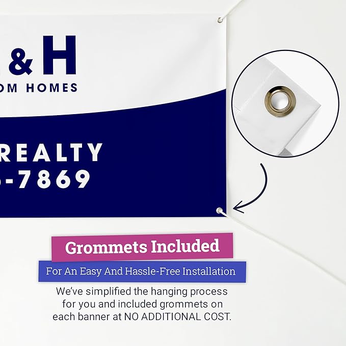 Personalized Vinyl Banner – Vinyl Printed Customizable Banner for Indoor and Outdoor Use (4'x8')
