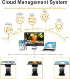 32 inch Touch Screen Kiosk, LCD Screen Digital Signage Kiosk, K-Style Stand Digital Signage Display, Interactive Display for Mall Navigation/Self-Ordering/Advertising/Retail Store