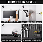 Peg Board for Wall 48x24 inch with 63 Pcs Hooks Accessories, Garage Storage Black Pegboard Wall Organizer, Metal Pegboard Panels with Hooks, Modular Mounted Control Peg Board Tool Organization