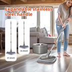 KZKR Spin Mop and Bucket Set with 8 Replaceable Microfiber Mop Pads with Self Separation Dirty and Clean Water System, Self Wringing 360° Rotating Square Mop Head for Hardwood Tile Marble Floors