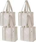 VENO 2-4 Pack Reusable Grocery shopping Bags, Small Tote Bag w/Handle Hard Bottom, Heavy Duty, Foldable Carrier