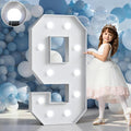Marquee Numbers 4 Feet Tall Big Light Up Numbers 9th 19th 90th Happy Birthday Decorations Girl Boy White Anniversary Party Decor Large Cardboard Prop Backdrop Sign 9