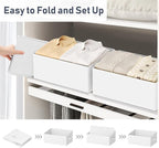 DIMJ Closet Storage Bins 6 Pack - Fabric Storage Baskets for Shelves, Large Clothes Organizers with Handles, Trapezoid Shelf Organization Storage Cubes for Purse, Toys, Books, Towel, Clothes