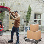 Foldable Platform Cart 29" x 17" x 35" Aluminum Platform Truck 330lbs Capacity Folding Push Cart Adjustable Heavy Duty Platform Cart Dolly for Car House Office Luggage Moving
