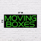 LED Moving Boxes Sign for Retail Business Displays |Advertising Electronic Light Up Sign for Windows Walls |11"H x 27"W x 2"D