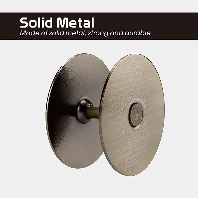 Door Hole Cover Plate, 2-5/8" Diameter Solid Steel, Hole Filler Plate for Door Handle (1, Antique Brass)