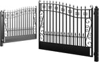 ZUMI Dual Swing Steel Gates - 16x6 ft. Weatherproof Greerwich Style for Home Security