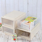 Gloreen 12 L Plastic Stackable Storage Drawers, 3 Packs Desktop Compact Drawer Box