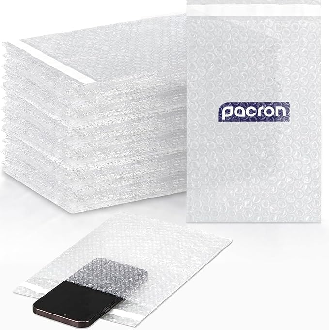 1100 Pcs Clear bubble out Bags, 4 x7.5 Bubble pouches, Self-Sealing clear mailer Bubble bags for Shipping, Packing, Storage, Moving, Bubble Cushioning Wrap Bags