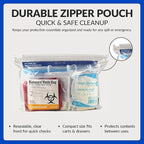 School Health 27‑Piece Bodily Fluid Spill Clean Up Kit – Bloodborne Pathogen Protection with PPE, Biohazard Bags & Wipes – OSHA Compliant Response Kit for Schools, Clinics & Infectious Materials