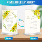 Acrylic Sign Holder 8.5x11, 8Pack Clear TableTop Sign Holder-Sided, Plastic Flyer Display Holder with Vertical Base, Clear Flyer Stand Menu Table Display Holders for Restaurants Office Store Show Fair