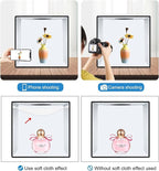 Photo Studio Box, PULUZ 40cm Folding Lightbox 160 LED Ring Light Portable Photo Studio Photography Shooting Tent Box Kit 12 Colors Backdrops USB Light Box for Phones DSLR Camera 16 x 16 inch