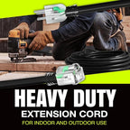 100ft Outdoor/Indoor Extension Cord 16/3 Gauge Heavy Duty 3 Prong SJTW, Waterproof, Flexible Cold-Resistant Long Power Cord,10A 125V 1250W, Black by LifeSupplyUSA