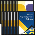 OWLKELA 24 Pack 8.5x11 Inch Magnetic Sign Holder‌, ‌Adhesive Frame‌ with Strong Magnet, ‌Magnetic ‌Document Sleeve‌ ‌for Office, School, Restaurant, Store