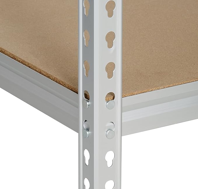 Amazon Basics Medium Duty Storage Shelving Double Post Press Board 5 Tier Shelf, Aluminum, 36 x 18 x 72