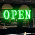 Open Sign for Business Super Bright LED Flashing Open Signs 40x14 Inch Large Light Up Open Sign with Remote Control, Hanging Installation for Storefront Window Door (Flash Green& White)