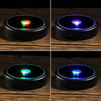 ZEERSHEE 3.8*0.9inch LED Light Base for 3D Crystal Glass Art 6 Lighting Mode Color Change Lighted Up Round Display Stand (Mirrored Flat)