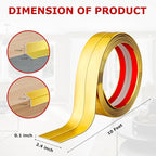 Flexible Wall Corner Protector Moulding Trim Peel and Stick Wall Corner Guards Edge Protector Self Adhesive Wall Molding Trim Strip for Wall Edge Corner Ceiling (Gold, 2.4 in x 10 Ft)