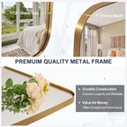 ANDY STAR Gold Oblong Mirror, 36x40 Inch Gold Oval Mirror for Bathroom with Stainless Steel Metal Frame, Wall Mouned for Bathroom, Living Room, Entryway