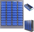 40 Drawers Nut and Bolt Organizer, 25" H x 21" D x 9" W Bolt and Nut Tool Storage Cabinet with Acrylic Adjustable Shelves & Label Stickers, Alloy Steel Parts Cabinet for Workshop Garage Organizer