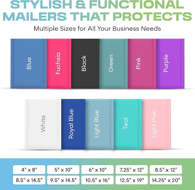 White Small Bubble Mailers 4x8 Inch #000 | Thick Padded Poly Bubble Mailer Envelopes | Waterproof Mailing Envelopes | 1000 Pack Bulk | Trading card sports Card Shipping