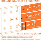 G.CORE 2 Pack Large Pegboard Baskets, Metal Shelves Hooks to 1/8" 1/4" Peg Boards, Peg Board Baskets Bins Set - Organize Tools Workbench Accessories Garage Storage Wall Mount Organizer Attachments