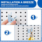 Tandefio 50 Pcs Pegboard Hooks Metal Prong Hook Peg Board for Hanging Hangers for Wall Picture Jewelry Display Tool (Silver)
