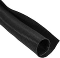 MECCANIXITY 4/5 Inch ID Split Loom Tubing 19.5ft Polyester Cord Protector Wire Cable Sleeve for USB Cable Power Cord, Black