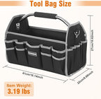16 Inch Tool Bag, Electrician Tool Bag, Open Top Tool Bags, 26 Pockets Can Hold Many Tools, Steel Handle and Removable Shoulder Strap